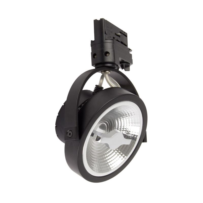 Foco Carril LED Trifásico 15W Regulable CREE AR111 Negro