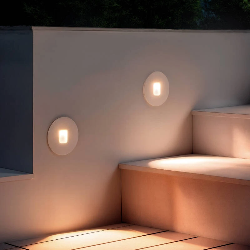 Baliza Exterior LED 2W Empotrable Pared Circular Olite
