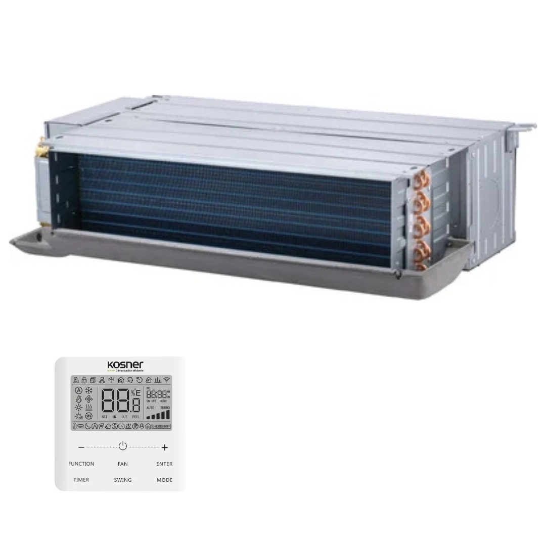 Fancoil Conductos Industrial tubos tomas a la derecha KFCI-600CD30 con mando a distancia