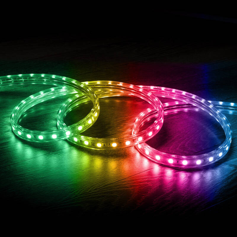 Bobina Tira LED RGB 220V AC 60 LED/m 50m IP65 Ancho 16mm Corte cada 100 cm