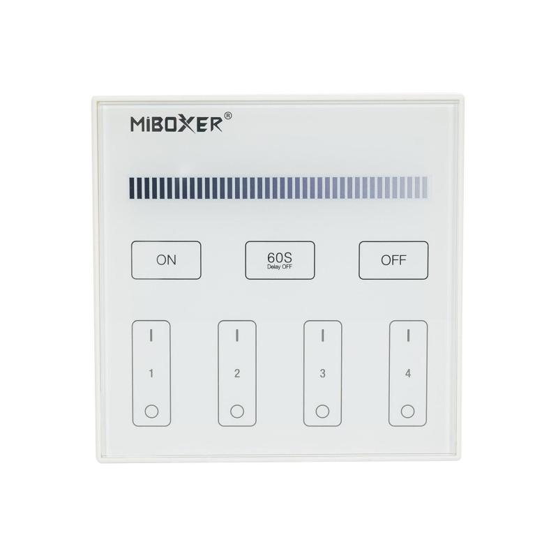 Mando RF 220-240V AC de Pared para Regulador LED Monocolor 4 Zonas RF MiBoxer T1