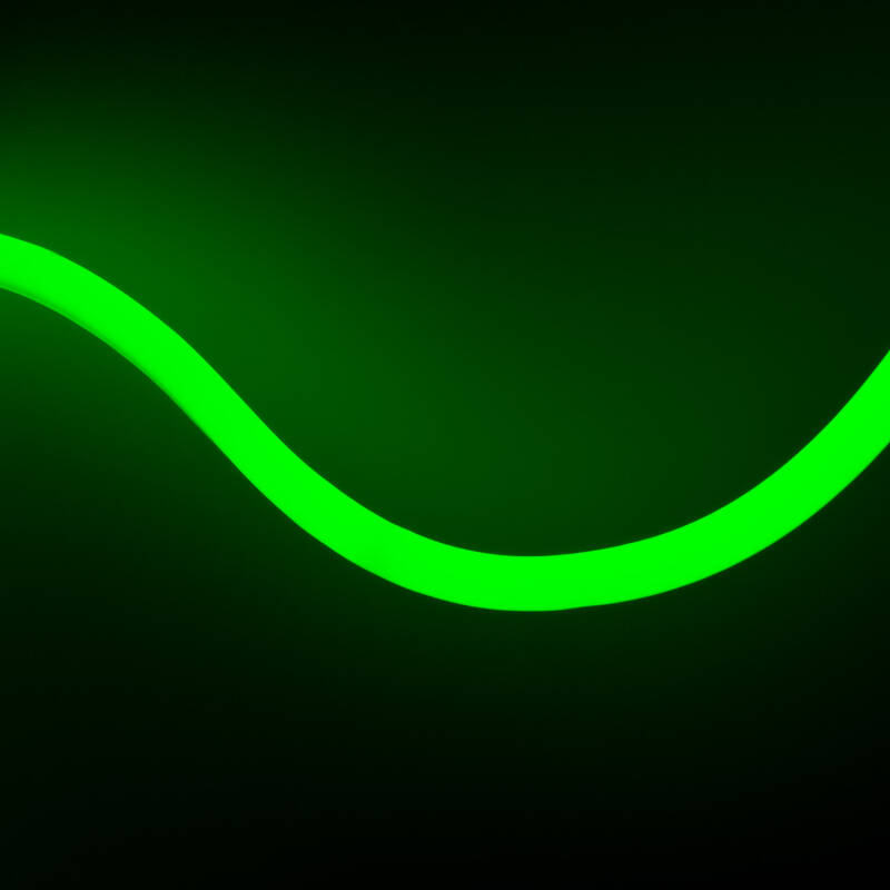 Tira LED Neón Regulable 220V BOBINA 50m Verde Circular 360 9W/m Corte 100cm IP67