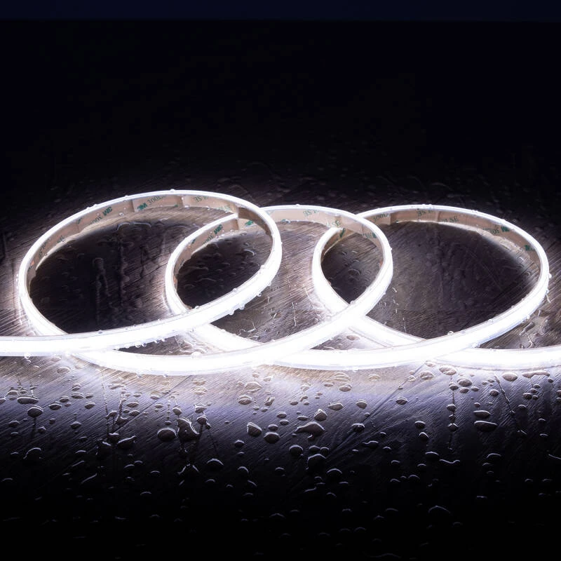Tira LED Regulable 220V COB Autorrectificada 560 LED/m 14W/m 1250lm/m SILICONE FLEX IC-2P Ancho 10mm Corte 10cm IP65 a Medida