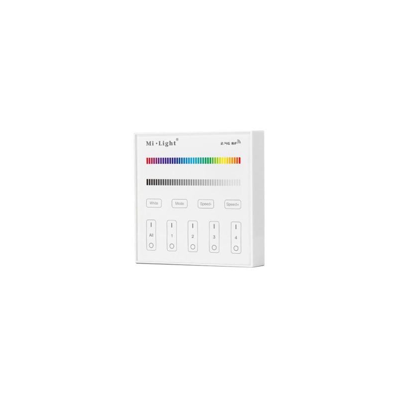 Controlador Regulador RGBW 12/24V DC + Mando RF 4 Zonas MiBoxer
