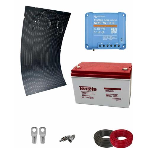 Kit Placa Solar Flexible Camper 12V 750Whdia con Batería AGM