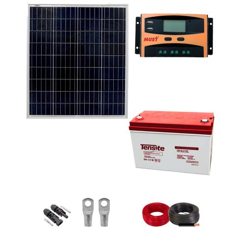 Kit Panel Solar 75W para Camping con Batería