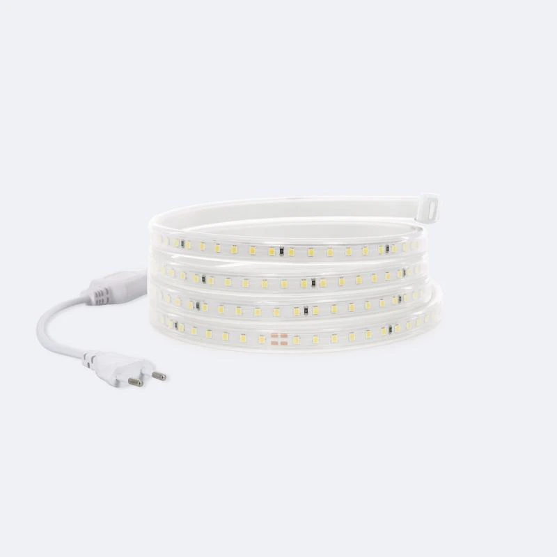 Tira LED Regulable 220V SMD 120 LED/m Blanco Cálido 7.5W/m 750lm/m Ancho 12mm Corte 100cm IP65 a Medida