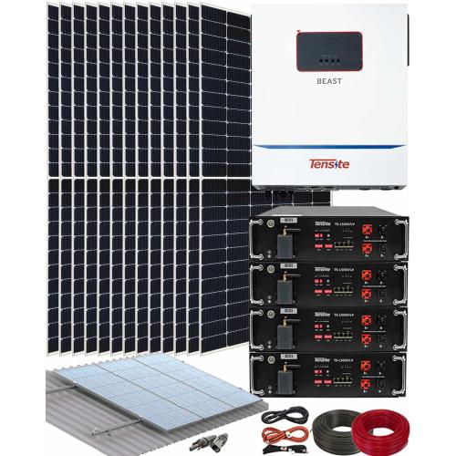 Kit Paneles Solares Fotovoltaica Aislada 11kW con 20kwh Litio y 40kwhdia
