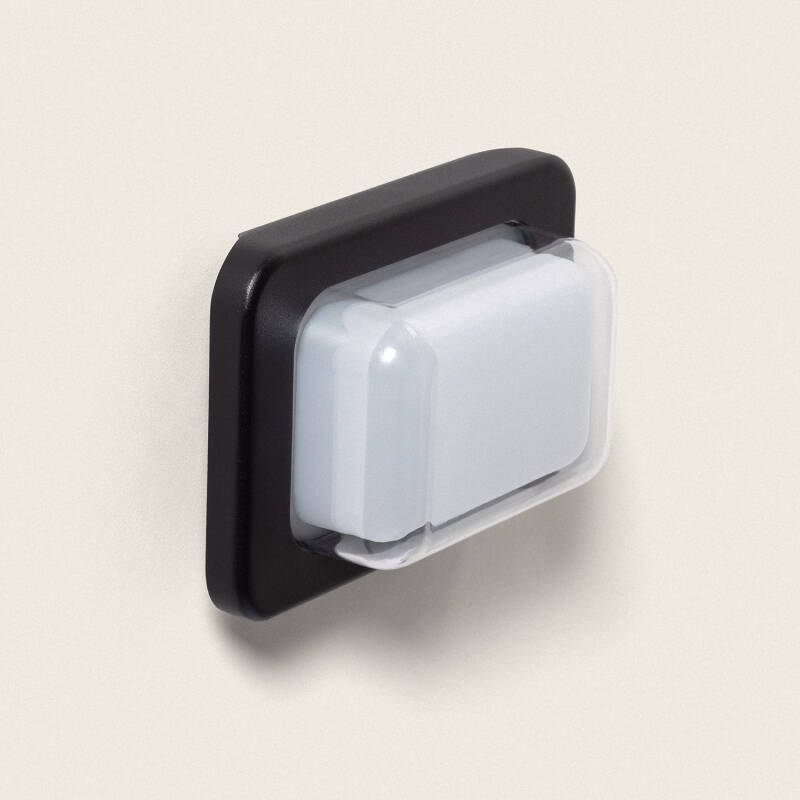 Aplique de Pared Exterior LED 10W Iluminación Rectangular Negro Gulpos