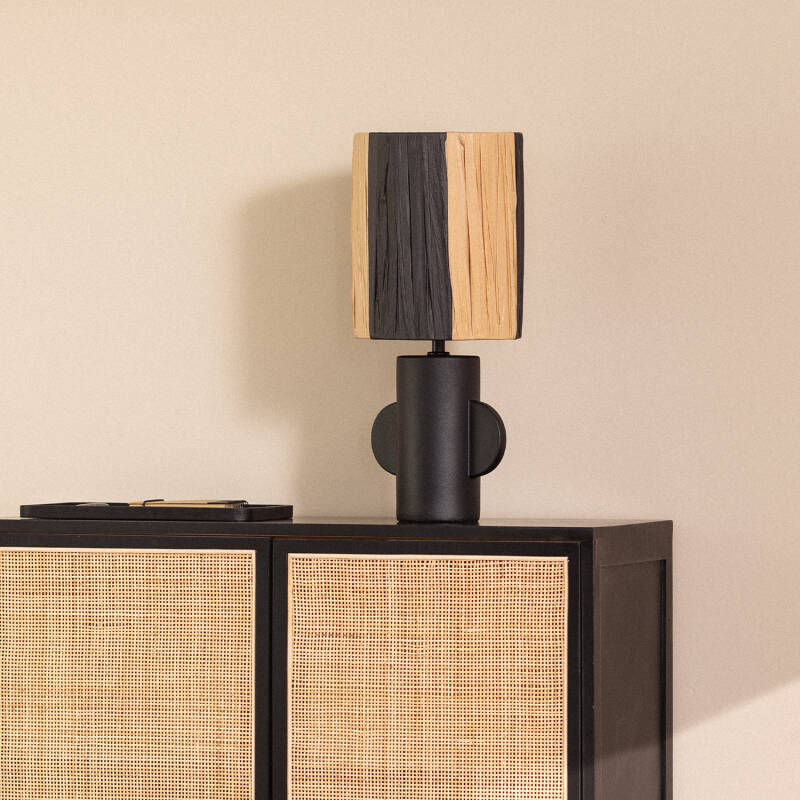 Lámpara de Mesa Cerámica y Rafia Tyler