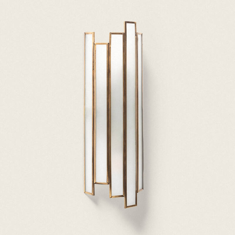 Lámpara de Pared de Metal y Cristal Bredos