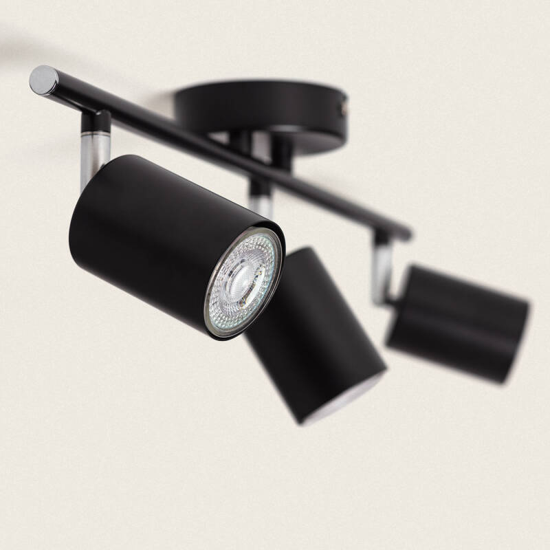 Lámpara de Techo Orientable Metal 3 Focos Albus Black
