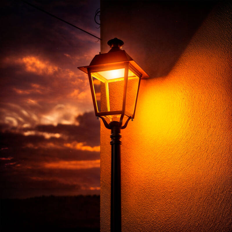 Farola LED 60W Ámbar Villa LUMILEDS PHILIPS Xitanium Regulable 1-10V