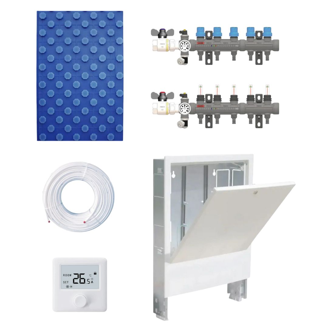 Kit Aerotermia Suelo Radiante para 116m2 Ferco con Bomba de Calor Hisense 12kW