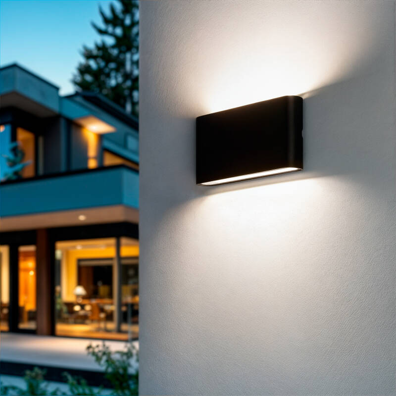 Aplique de Pared Exterior LED 12W Aluminio Rectangular Iluminación Doble Cara Luming