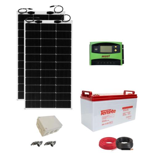 Paneles Solares Flexibles 400W con Batería AGM 150Ah