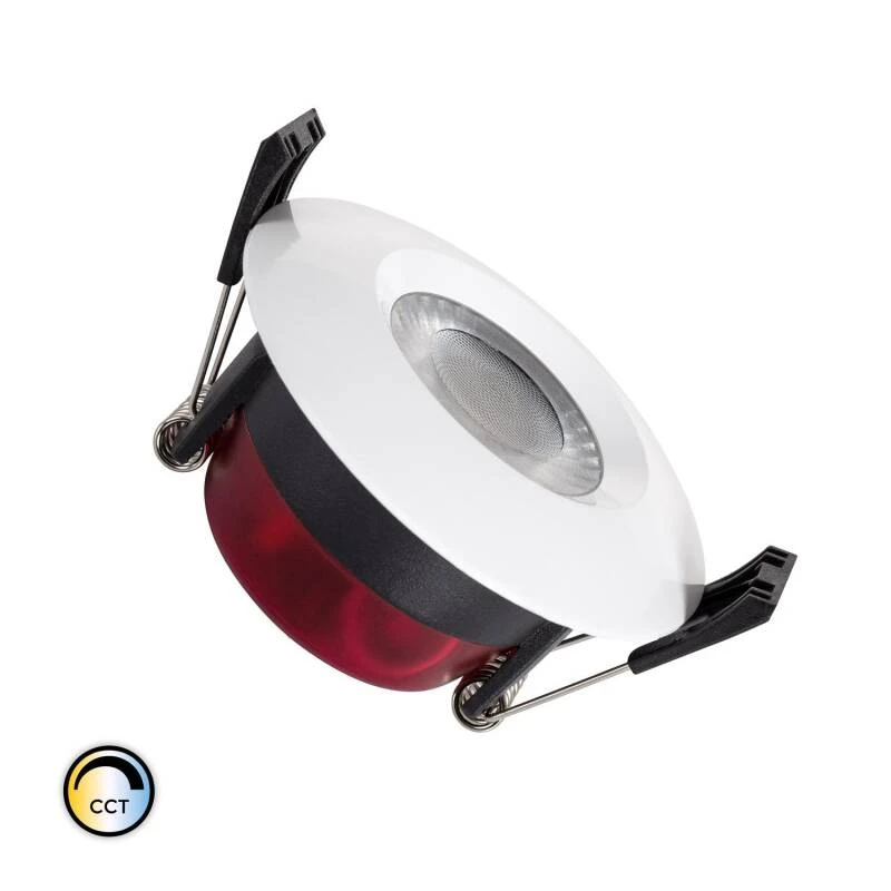 Downlight LED 8W Circular CCT Seleccionable Regulable Baño IP65 Corte Ø 70 mm