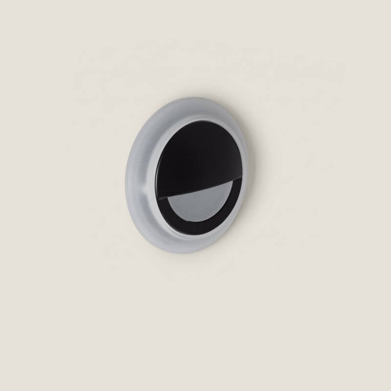 Baliza LED 3W Empotrable Pared Circular Negro Occulare
