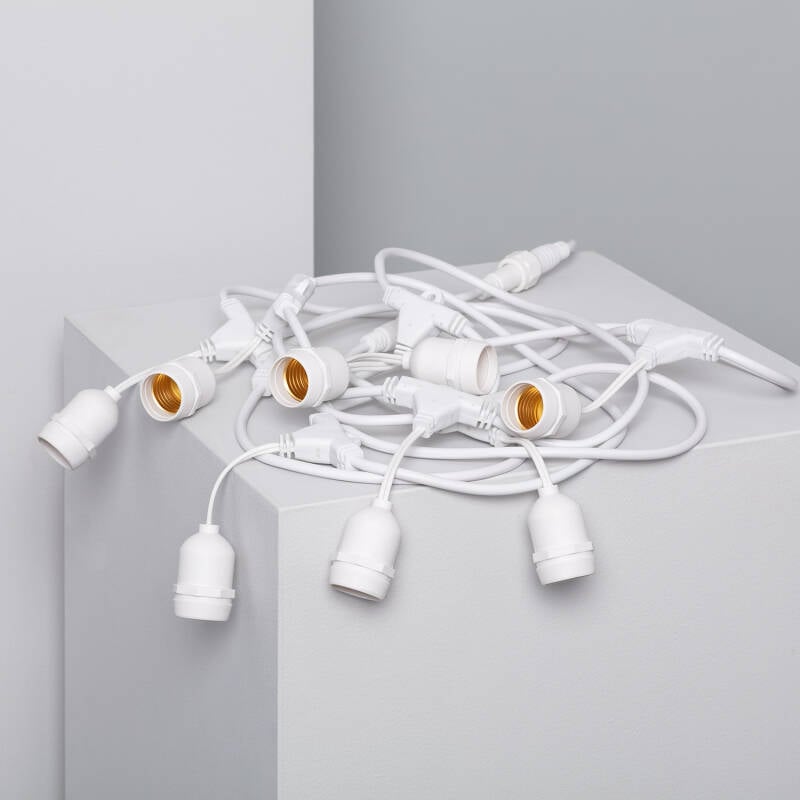 Guirnalda Luces Exterior con 8 Portalámparas E27 5.5m Blanco IP65