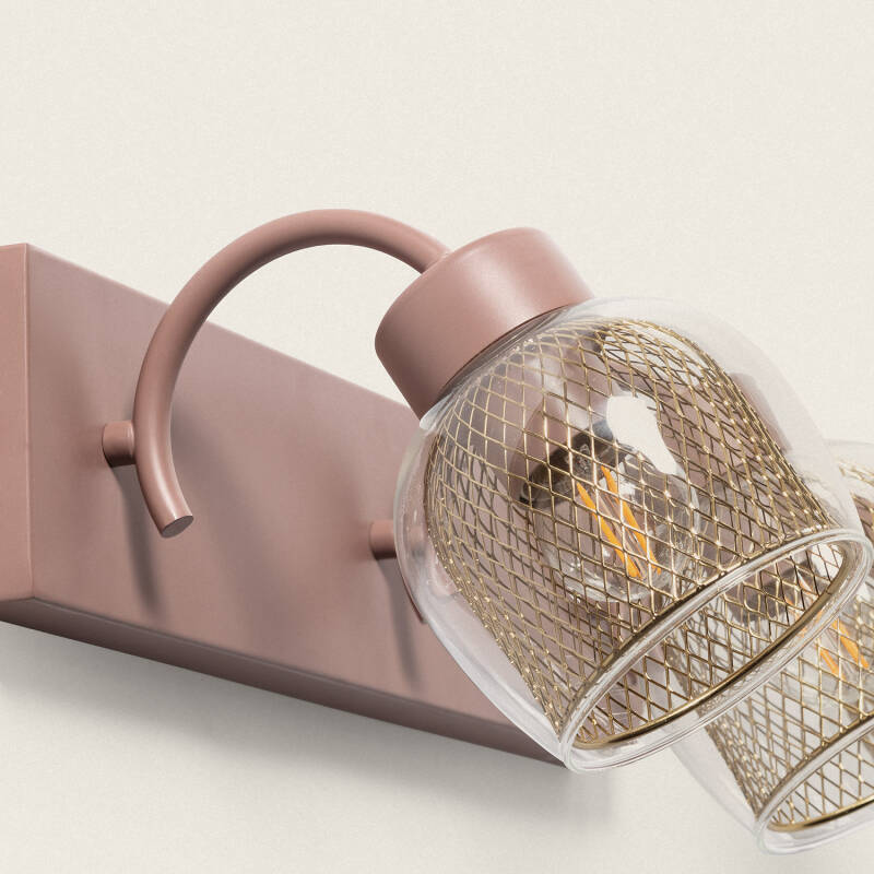 Lámpara de Pared Metal y Cristal Aziel 3 Focos