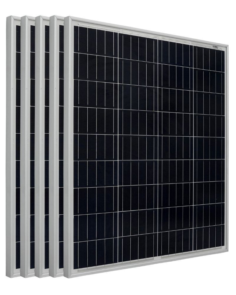 Pack 5 unidades Placas Fotovoltaicas 75W 12V Policristalina