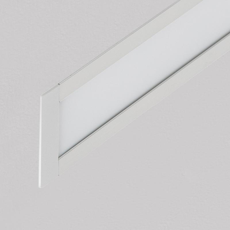 Perfil Aluminio Empotrable 1m con Luz Difusa para Tiras LED hasta 10 mm