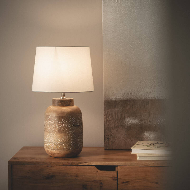 Lámpara de Mesa Madera Akash ILUZZIA