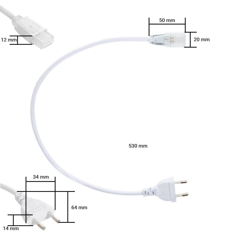 Cable de Corriente Tira LED Autorrectificada 220V AC SMD&COB IP65