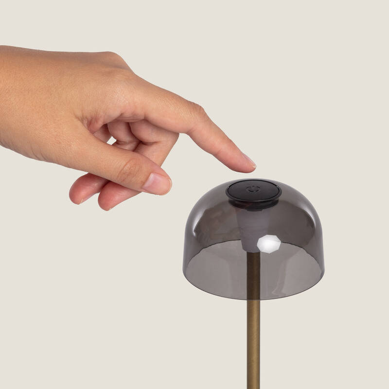 Lámpara de Mesa LED Portátil para Exterior Metal con Batería Recargable Lendora Smoke