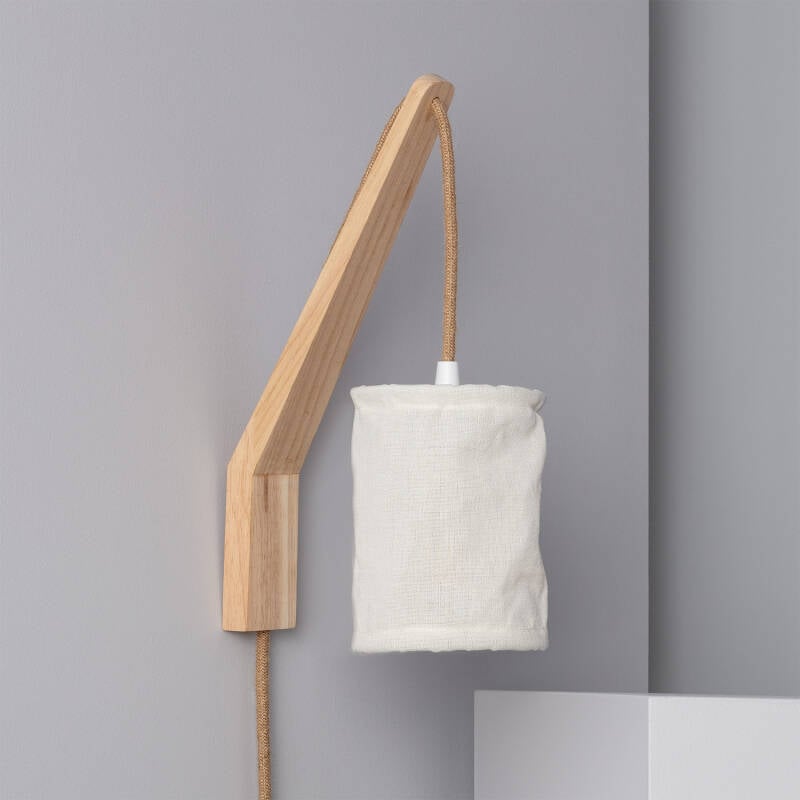 Lámpara de Pared de Madera y Tela Kanzu