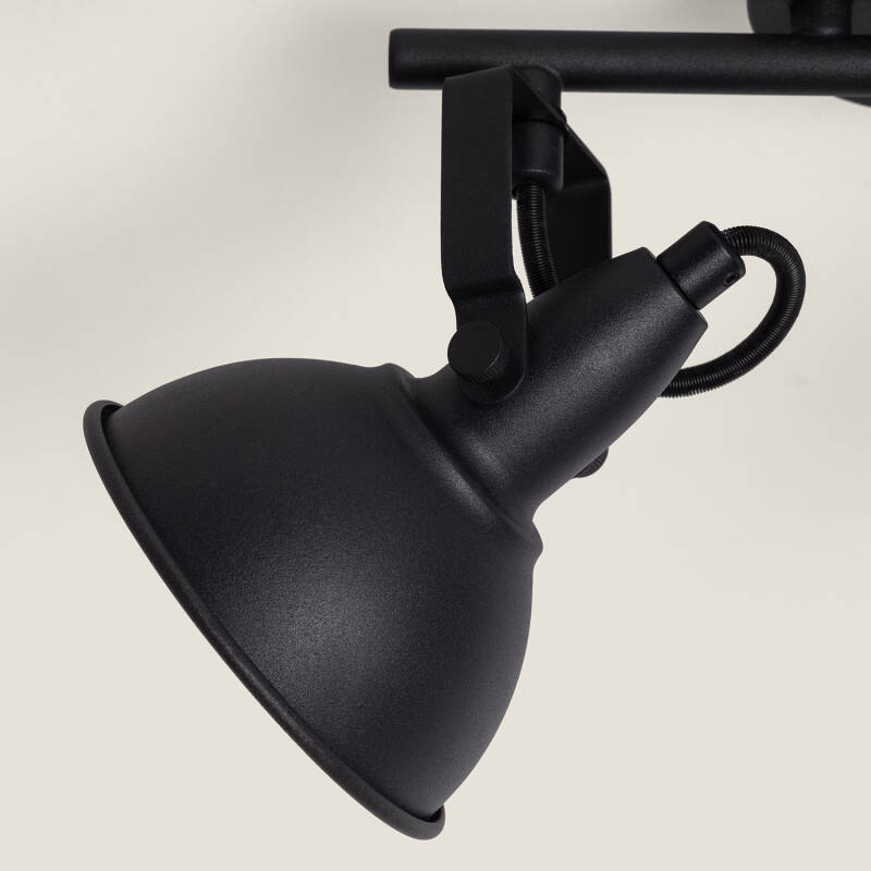 Lámpara de Techo Orientable Aluminio 2 Focos Negro Emer