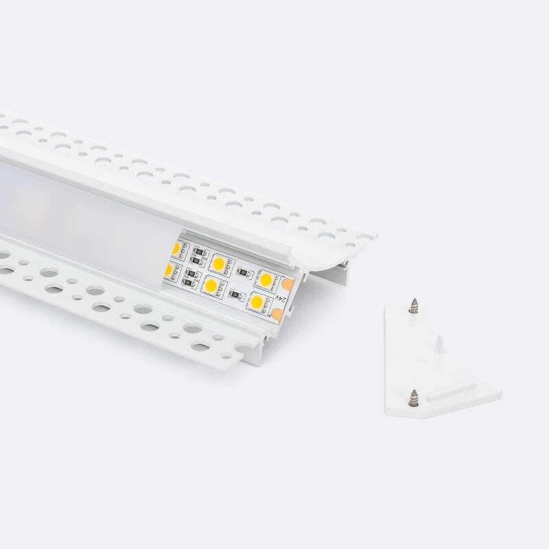 Perfil Aluminio Empotrable para Escayola / Pladur para Tira LED hasta 20mm