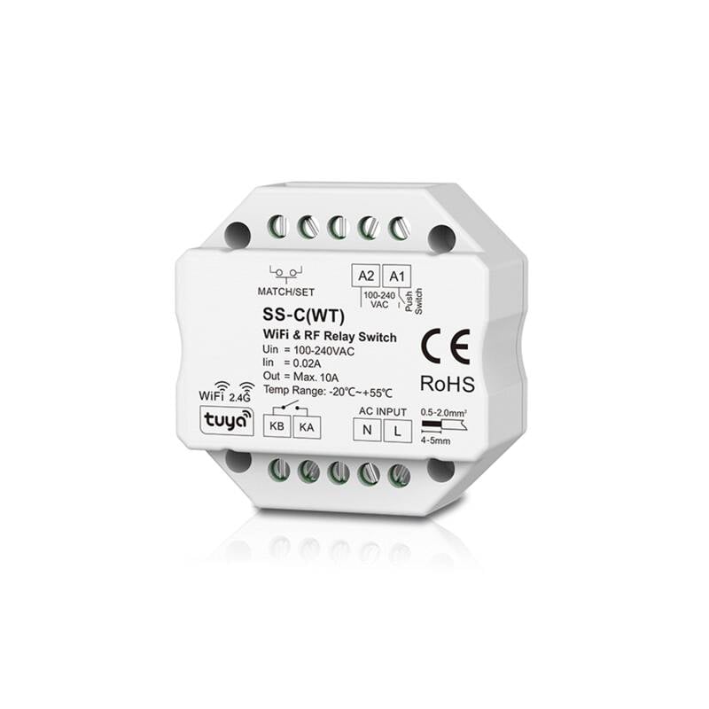 Interruptor WiFi Compatible con Pulsador y Mando RF SKYDANCE SS-C(WT)