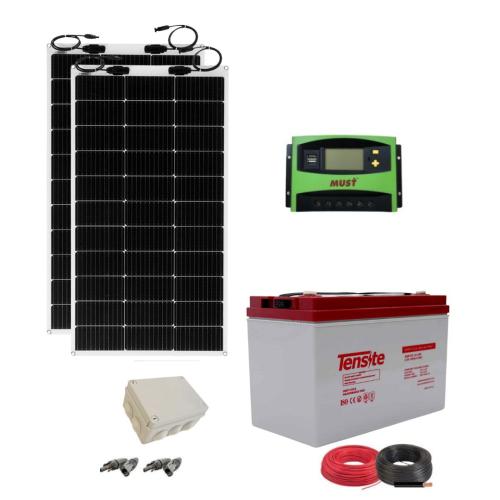 Panel Solar Flexible 400W (2 uds.) con Batería AGM 100Ah