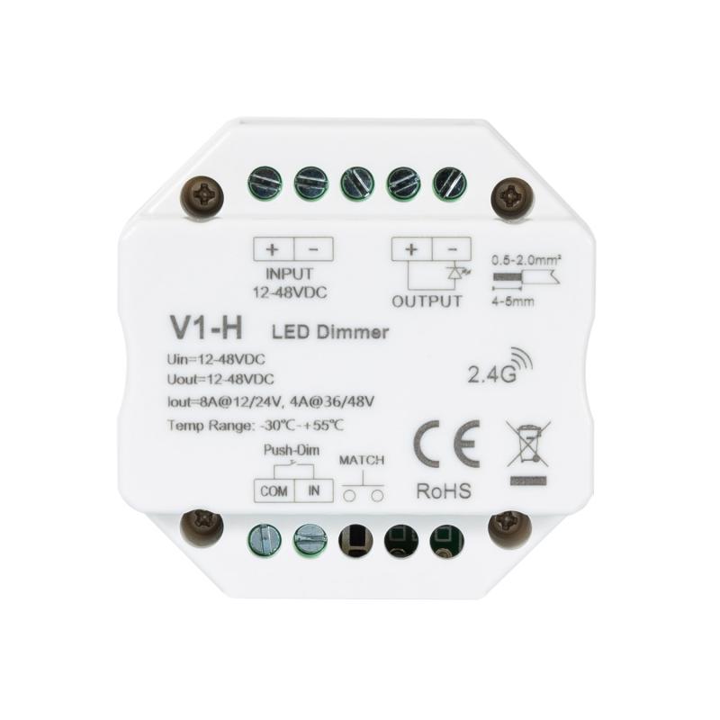 Regulador Tira LED Monocolor 12-24-48V SKYDANCE V1-H Compatible con Pulsador y Mando RF
