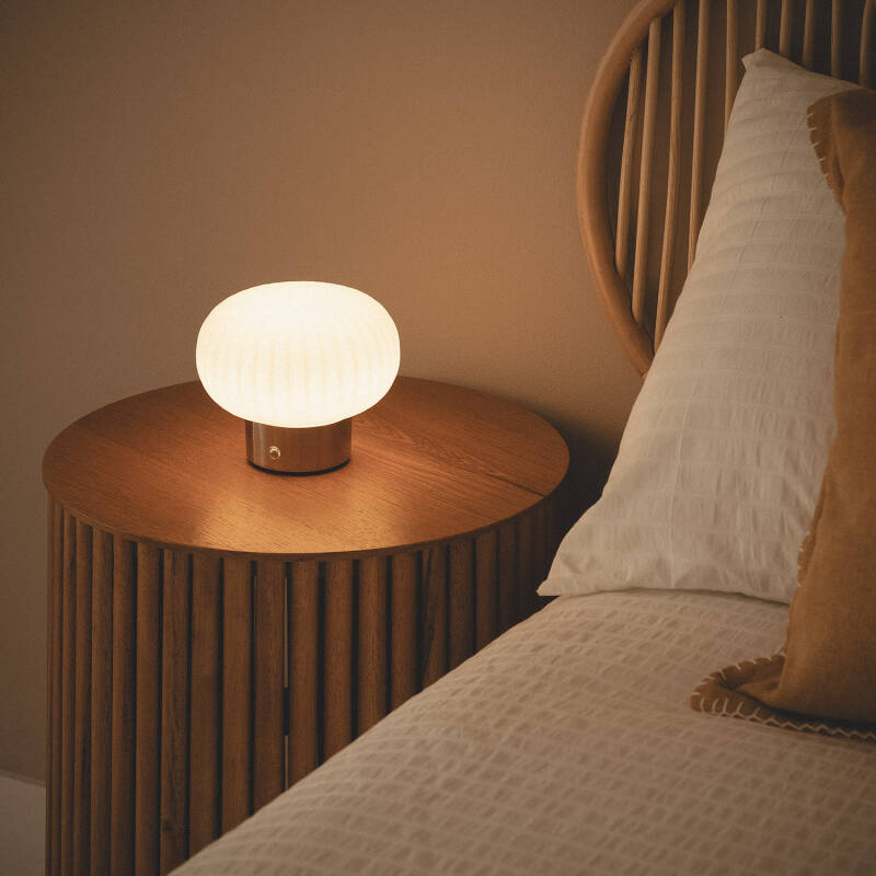 Lámpara de Mesa LED Metal Portátil Exterior con Batería USB Recargable Aluzna