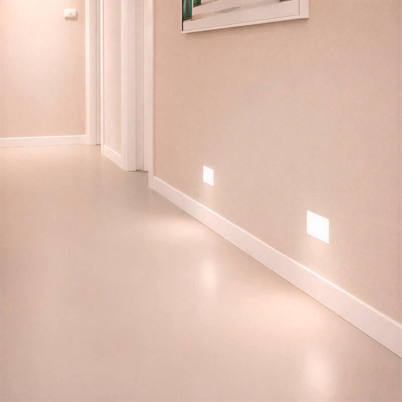 Aplique de Pared Integración Escayola/Pladur para Bombilla LED MINI GU10 Corte 103x148 mm