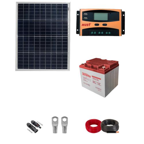 Kit Panel Solar 50W con Batería sin Instalación