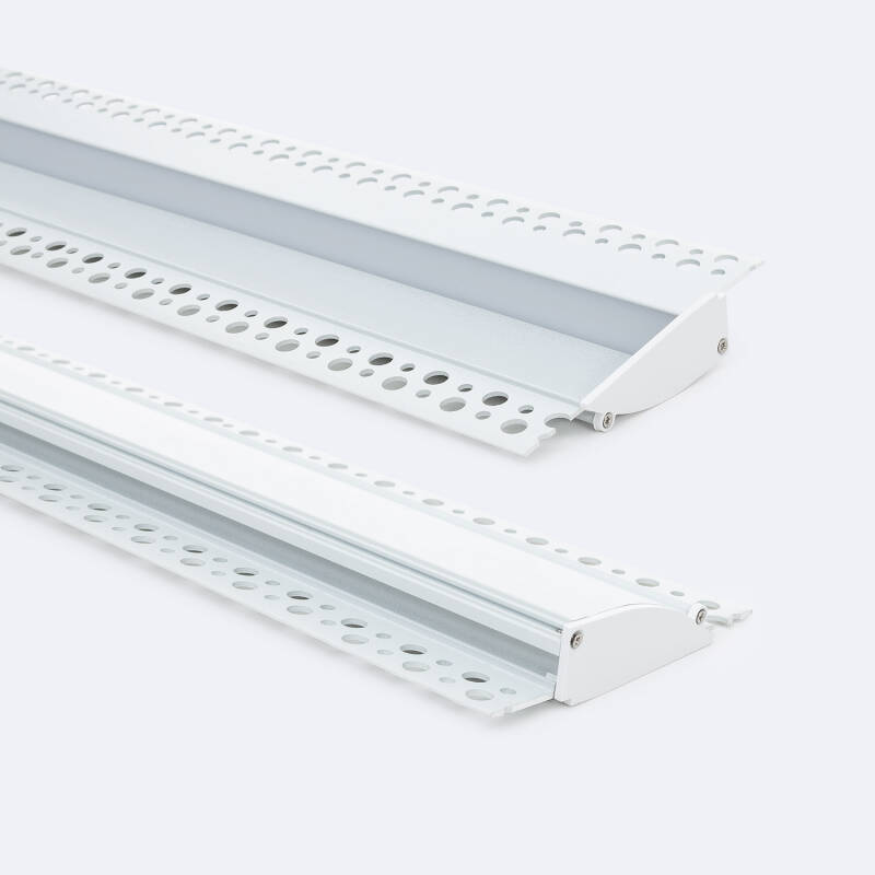 Perfil Aluminio Empotrable para Escayola/Pladur 2m para Tira LED hasta 12mm