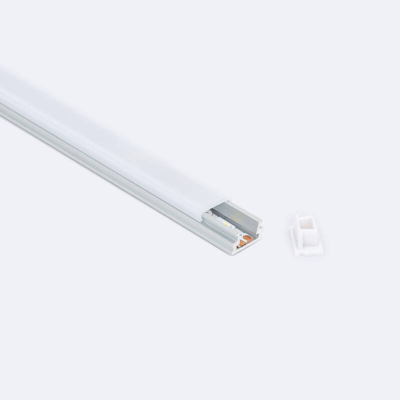 Perfil Aluminio Superficie 2m para Tira LED hasta 8 mm