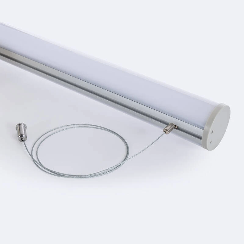 Perfil Aluminio Colgante Redondo 2m para Tira LED hasta 22 mm