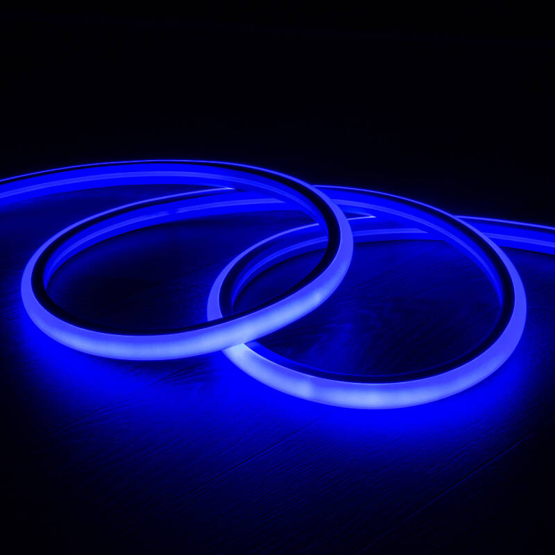 Tira LED Neón Regulable 220V Azul Semicircular 180 9W/m Corte 100cm IP67 a Medida