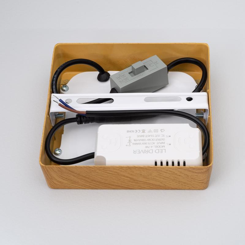 Plafón LED 6W Cuadrado Aluminio 105x105 mm Slim CCT Seleccionable Galán SwitchDimm