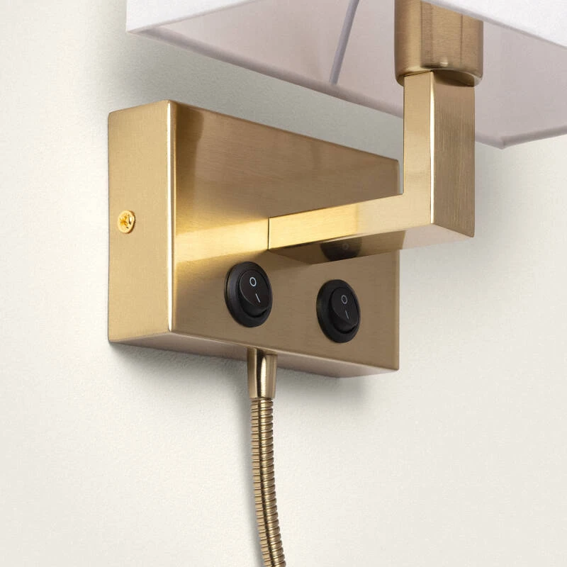 Lámpara de Pared de Metal con Flexo LED de Lectura Waldorf