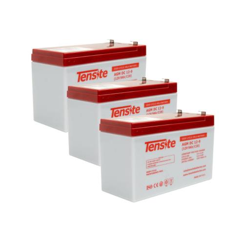 Pack 3 unidades de Baterías AGM 12V 9Ah Tensite