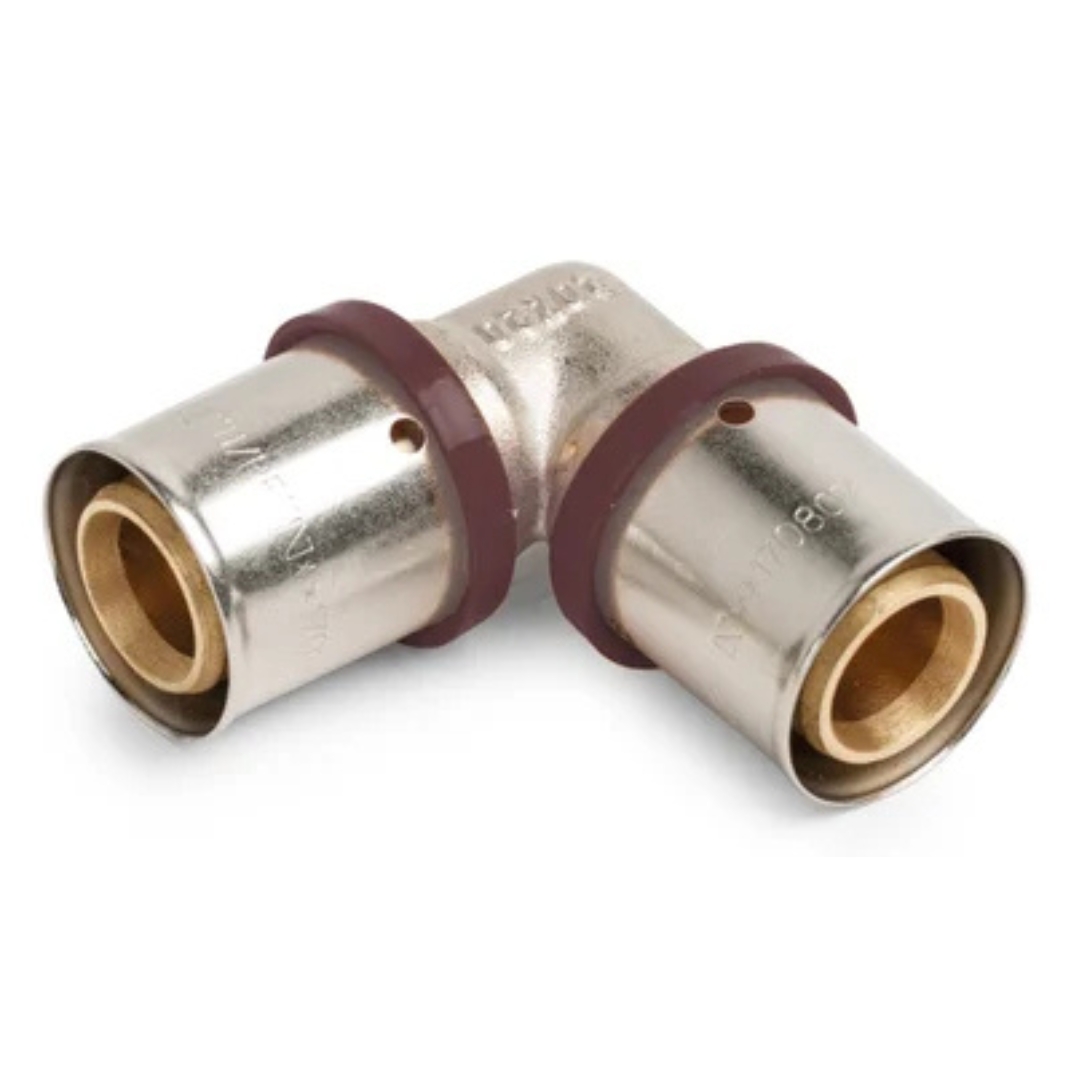 Codo de latón 90° Igual, DN25, para tubo multicapa Pressman