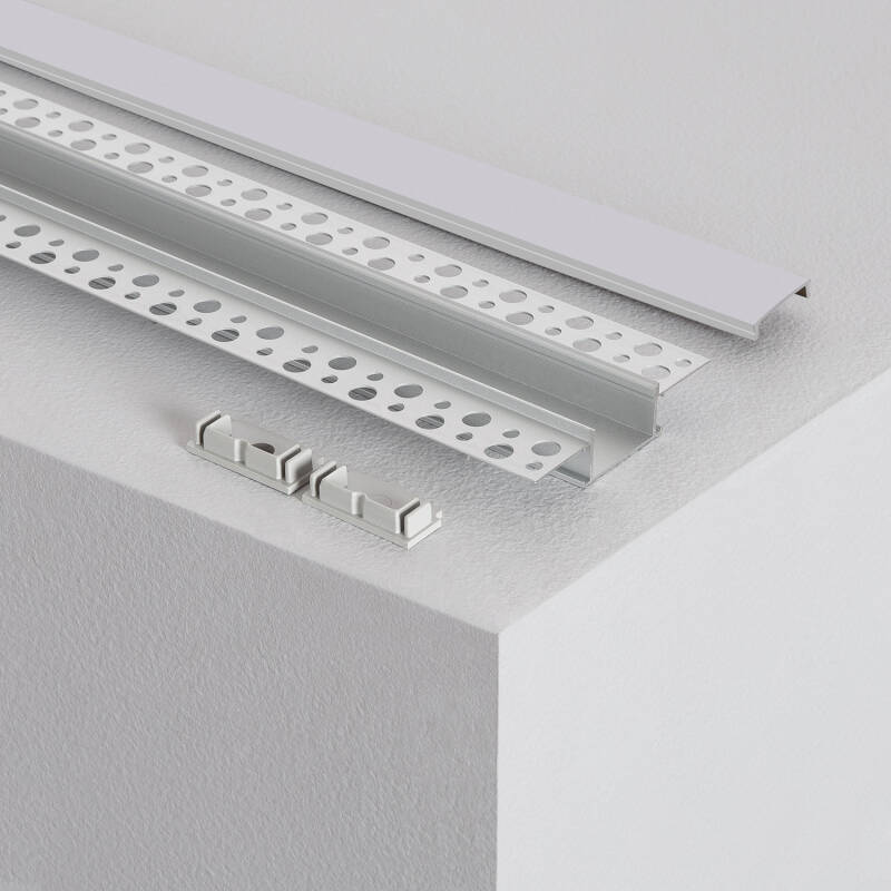 Perfil Aluminio Integrado en Escayola/Pladur para Tira LED hasta 20 mm