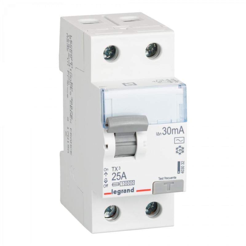 Interruptor Diferencial Industrial 2P-30mA 25-40A 10kA Clase AC LEGRAND TX³ 403032