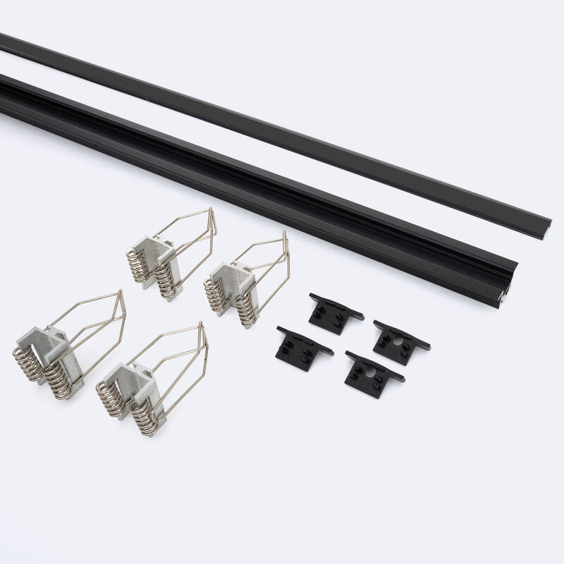 Perfil Aluminio Empotrable con Clips para Tiras LED hasta 12 mm