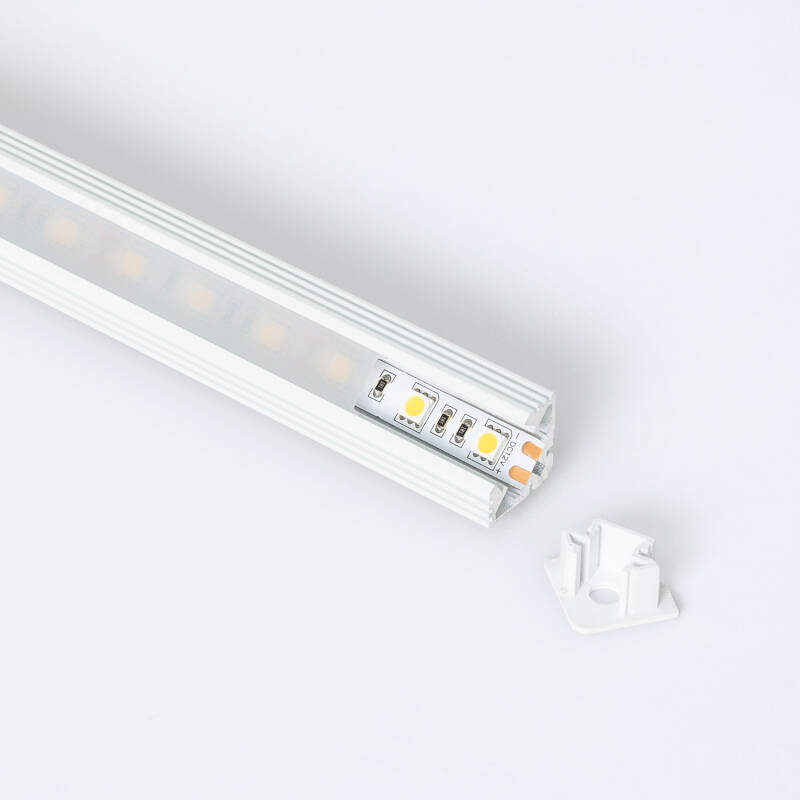 Perfil Aluminio Esquina 2m para Tira LED hasta 11 mm